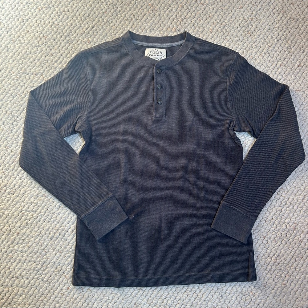 St. John's Bay Dark Gray Long Sleeve Henley